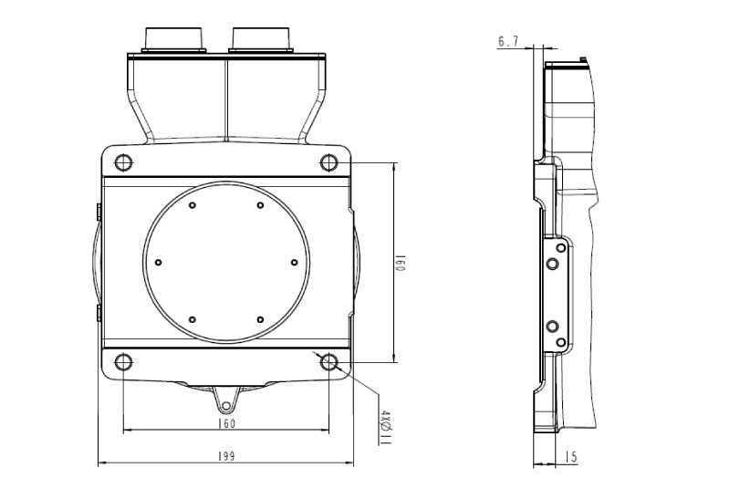 MOUNTING DIMENSION OF ROBOT BASE VBR6S-1